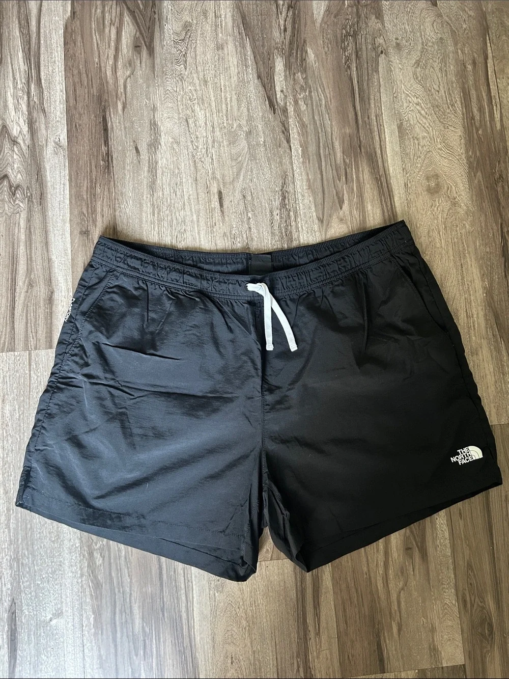 The North Face Black Men's Athletic Shorts with White Drawstring
